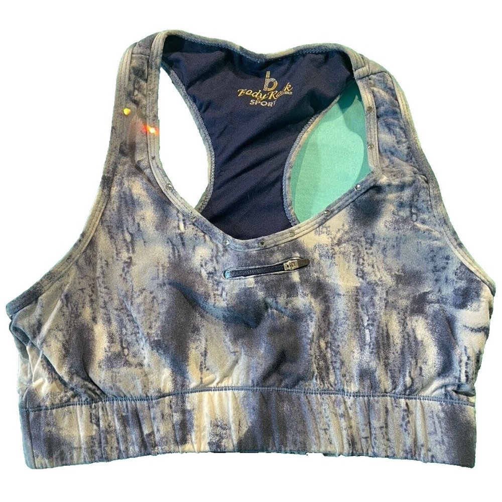 Ladies BODYROCK Sport Racer Back Bra workout top Swarovski Size M 100% Authentic